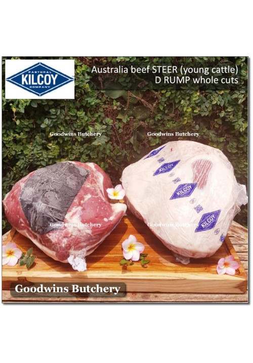 Beef D RUMP frozen Australia STEER young cattle KILCOY whole cuts weight vary 7-9kg (price/kg)